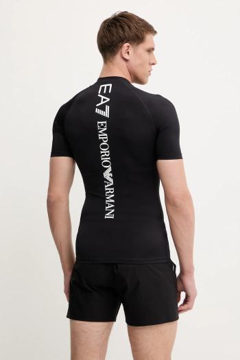 Plavecké tričko EA7 Emporio Armani čierna farba, AF13158.7M000547