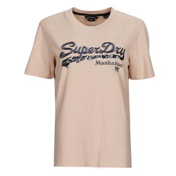 Superdry  VINTAGE LOGO BOROUGH TEE  Tričká s krátkym rukávom Béžová