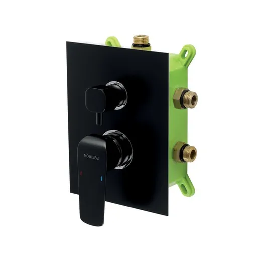 Novaservis Nobless Tina sprchová a vaňová batéria vrátane podomietkového telesa čierna / chróm box38051rx,5 BOX38051RX.5