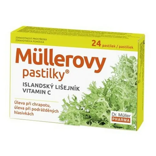 DR. MÜLLER Müllerove pastilky islandský lišajník a vitamín C 24 ks