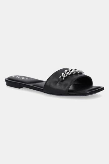Kožené šľapky Dkny Dania dámske, čierna farba, K1544758