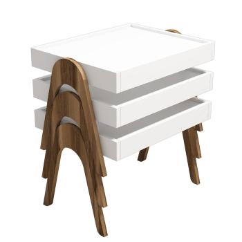 Skladací stôl Roma White, 3 ks