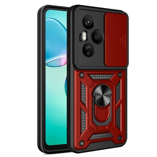 RING CAMERA Kryt s držiakom pre Honor 400 Pro 5G červený