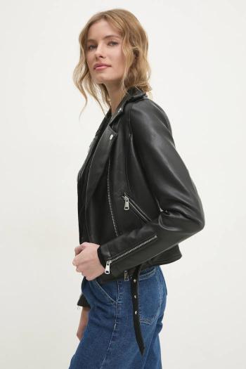 Bunda Answear.LAB dámska, čierna farba, prechodná