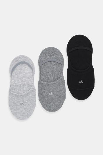 Členkové ponožky Calvin Klein 3-pak šedá farba, 701234370