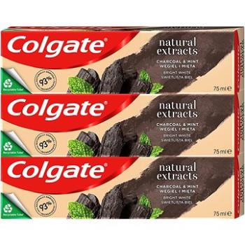 COLGATE Naturals Charcoal & White 3× 75 ml (8590232000241)