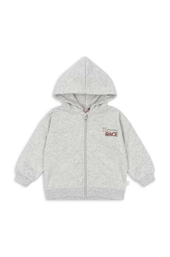 Dětská mikina Konges Sløjd LOU SWEAT HOOD OCS šedá barva, s kapucí, s potiskem, KS101566