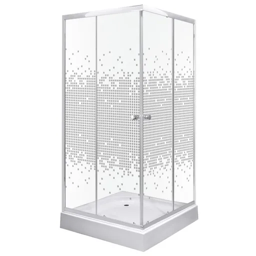 KERRA - Sprchovací kút Biely Pixel SQ 90 (s vaničkou) 5907548118370