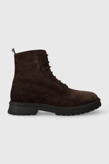 Semišové topánky Tommy Hilfiger HILFIGER CORE SUEDE BOOT pánske, hnedá farba, FM0FM04674