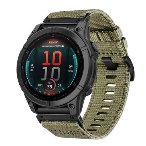 CANVAS Vymeniteľný remienok pre Garmin Fenix E 47mm OLIVE GREEN