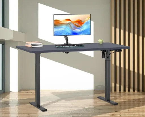 VCM Výškově nastavitelný stůl E-Lona 140x80, antracit