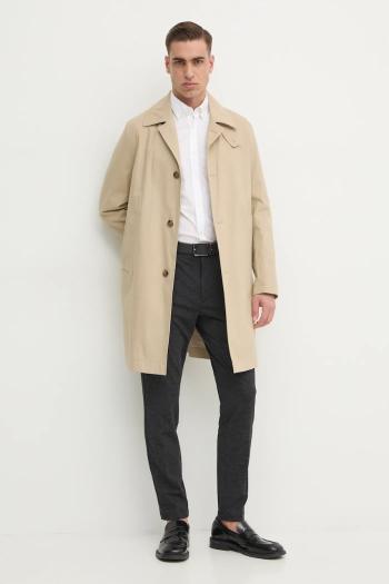 Kabát BOSS pánsky, béžová farba, prechodný, oversize, 50540478