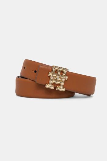 Obojstranný kožený opasok Tommy Hilfiger dámsky, hnedá farba, AW0AW16840