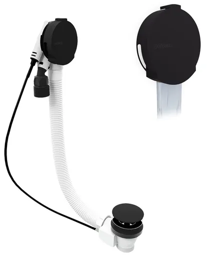 POLYSAN - Vaňová súprava s napúšťaním, bovden, dĺžka 800, zátka 72, čierna mat 71853.21