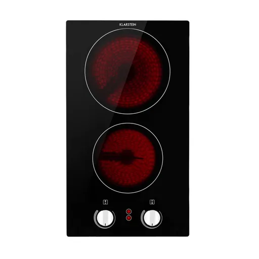 Klarstein EasyCook Domino, sklokeramická varná doska, 3000 W, otočný regulátor, čierna