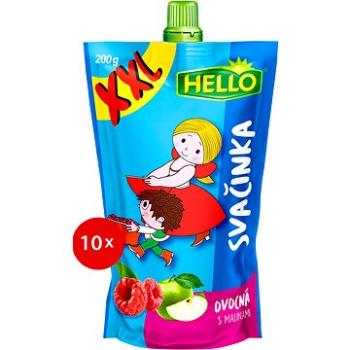 HELLO XXL ovocná kapsička s malinami 10× 200 g (8590014639515)