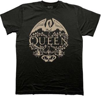 Queen Tričko Floral Crest Mono Unisex Black XL