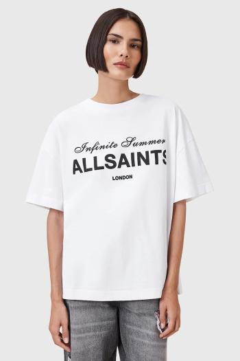 Bavlnené tričko AllSaints AVRI dámske, biela farba, W095JC
