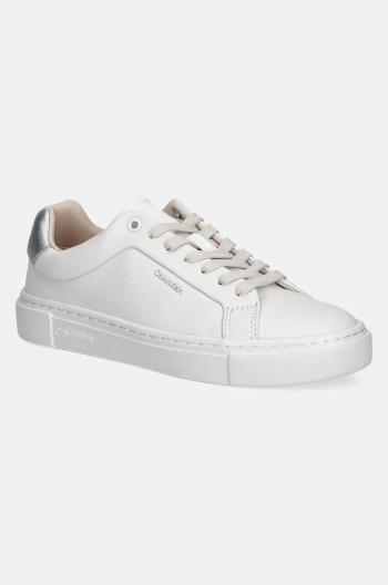 Kožené tenisky Calvin Klein CUPSOLE LACE UP W/ML - LTH biela farba, HW0HW02288