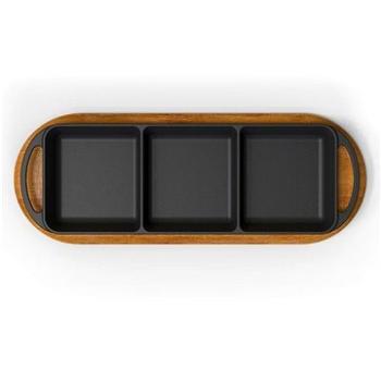 LAVA METAL TRIO liatinový pekáčik s dreveným podstavcom – 12 × 33 cm (LVECOPTV12333BK4)