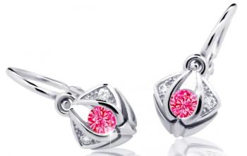 Cutie Jewellery Krásne detské náušnice z bieleho zlata C2217-10-X-2 fuchsiová