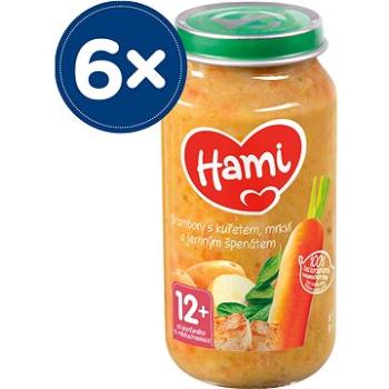 Hami Zemiaky s kuraťom, mrkvou a jemným špenátom 6× 250 g (5900852010712)