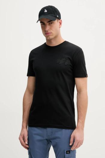 Bavlnené tričko Alpha Industries Coach T BE pánske, čierna farba, s potlačou, 156538