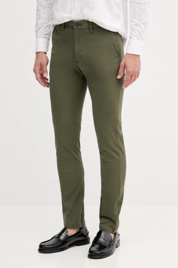 Nohavice Tommy Hilfiger béžová farba, priliehavé, MW0MW26619