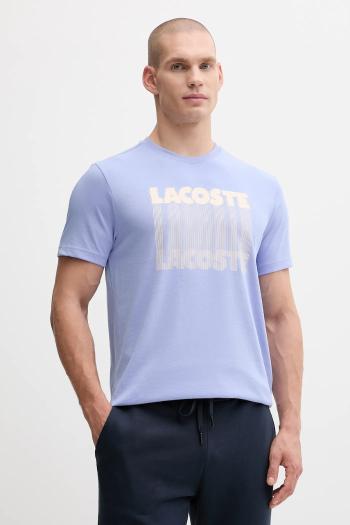 Tričko Lacoste pánske, modrá farba, s potlačou, TH4781