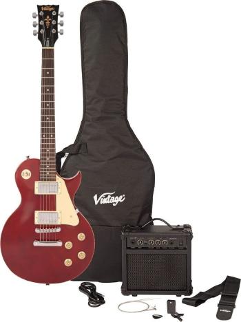 Vintage V10 Coaster Pack Wine Red Elektrická gitara
