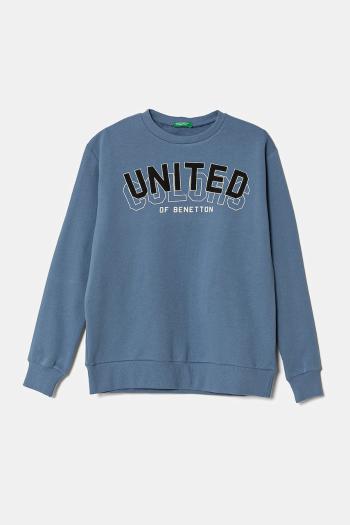 Detská bavlnená mikina United Colors of Benetton s kapucňou, s potlačou, 3J68C10N2