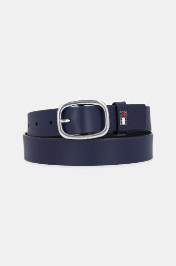 Kožený opasok Tommy Jeans dámsky, tmavomodrá farba, AW0AW15836