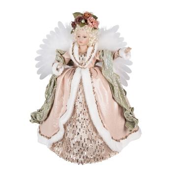 Socha Anděl v šatech a svítícími pohyblivými křídly Angel Chris led - 50*23*65 cm 50761