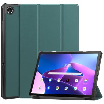 LEATHER Zaklápací obal pre Lenovo Tab M10 Plus 3. generácia zelený