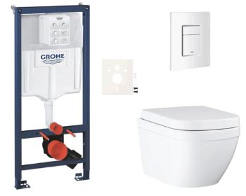 Závesný wc set do ľahkých stien / predstenová montáž GROHE Euro Ceramic SIKOGRSEUSCSH0
