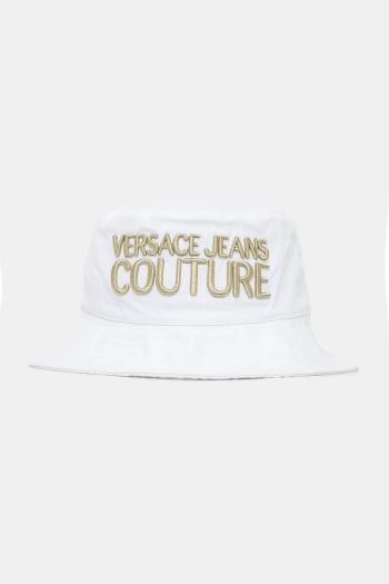Bavlnený klobúk Versace Jeans Couture biela farba, bavlnené, 78HAZK04 ZG365