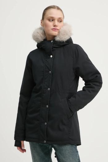 Bunda Hollister Co. dámska, čierna farba, zimná, KI344-4503