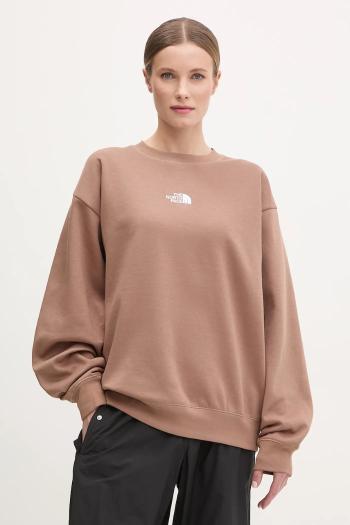 Mikina The North Face Essential dámska, hnedá farba, s nášivkou, NF0A89EP6IH1