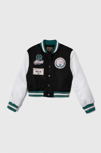 Detská bunda bomber Guess čierna farba