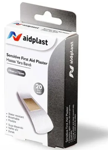 Aidplast Sensitive náplasť pre citlivú pokožku 1,9x7,2cm 20ks