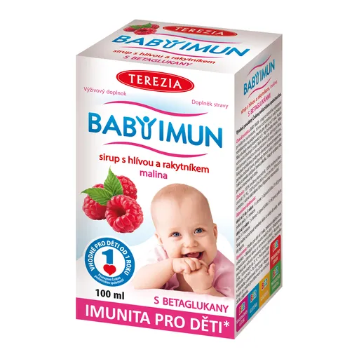 TEREZIA BABY IMUN sirup s hlivou a rakytníkom (malina) 100ml