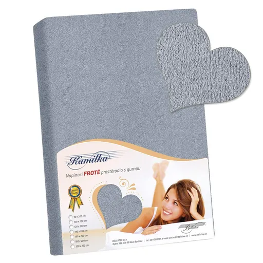 Bellatex Froté prestieradlo Kamilka modrosivá, 180 x 200 cm