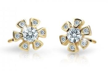 Cutie Jewellery Zlaté detské náušnice C2156-30-X-1 biela
