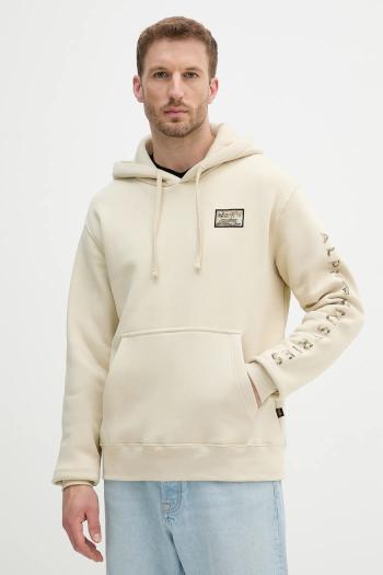 Mikina Alpha Industries béžová farba, s kapucňou, s potlačou, 156340.300