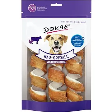 Dokas – Špirály z hovädzej kože obalené kuracinou – 3 ks (4251276201356)