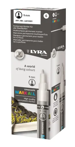 LYRA GRADUATE MARK ALL - Popisovač S 6810001 - white, hrot 1 mm
