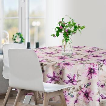 ArtFir Záhradný okrúhly obrus GARDEN 29E | krémová/ružová 150 cm