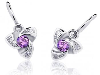 Cutie Jewellery Detské náušnice z bieleho zlata C2203-10-X-2 fialová