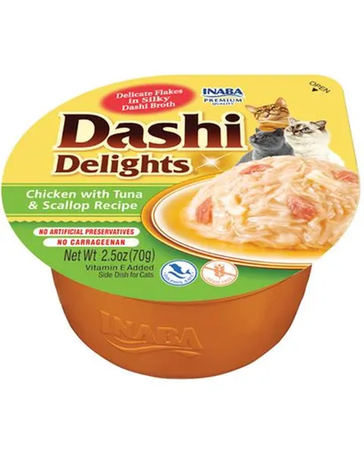 Inaba Dashi Delights cat Kura s tuniakom a hrebenatkou vaničky pre mačky 6x70g