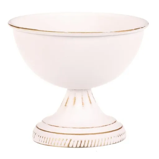 Aranžovací kovový kalich, biela, 13 x 13 x 11 cm